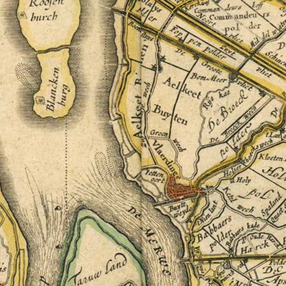 Oude kaart Delfland-Schieland - Blaeu