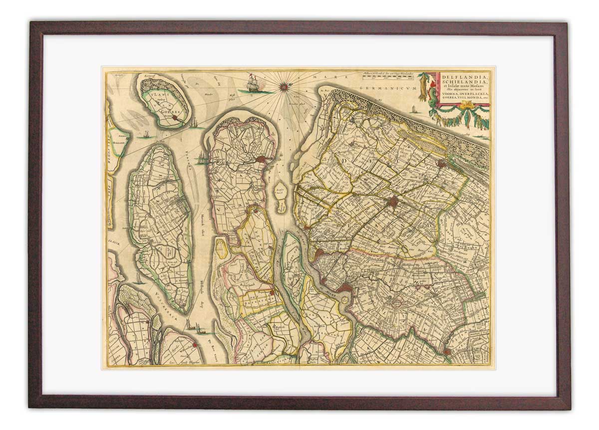 Oude kaart Delfland-Schieland - Blaeu