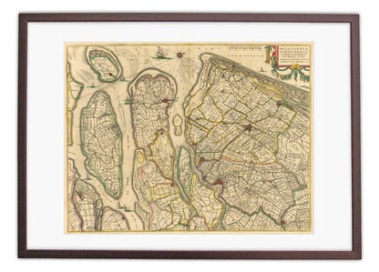 Oude kaart Delfland-Schieland - Blaeu