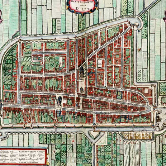 Oude kaart Delft - Uit de Atlas van Loon