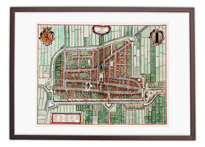 Oude kaart Delft - Uit de Atlas van Loon