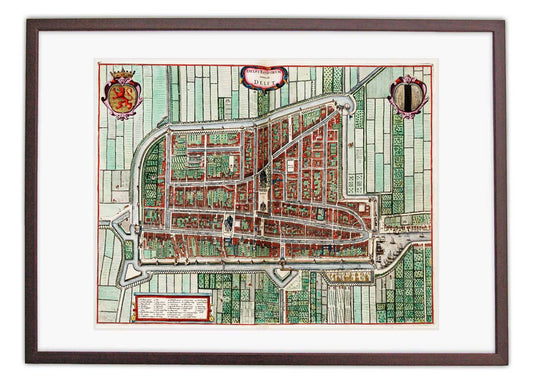 Oude kaart Delft - Uit de Atlas van Loon