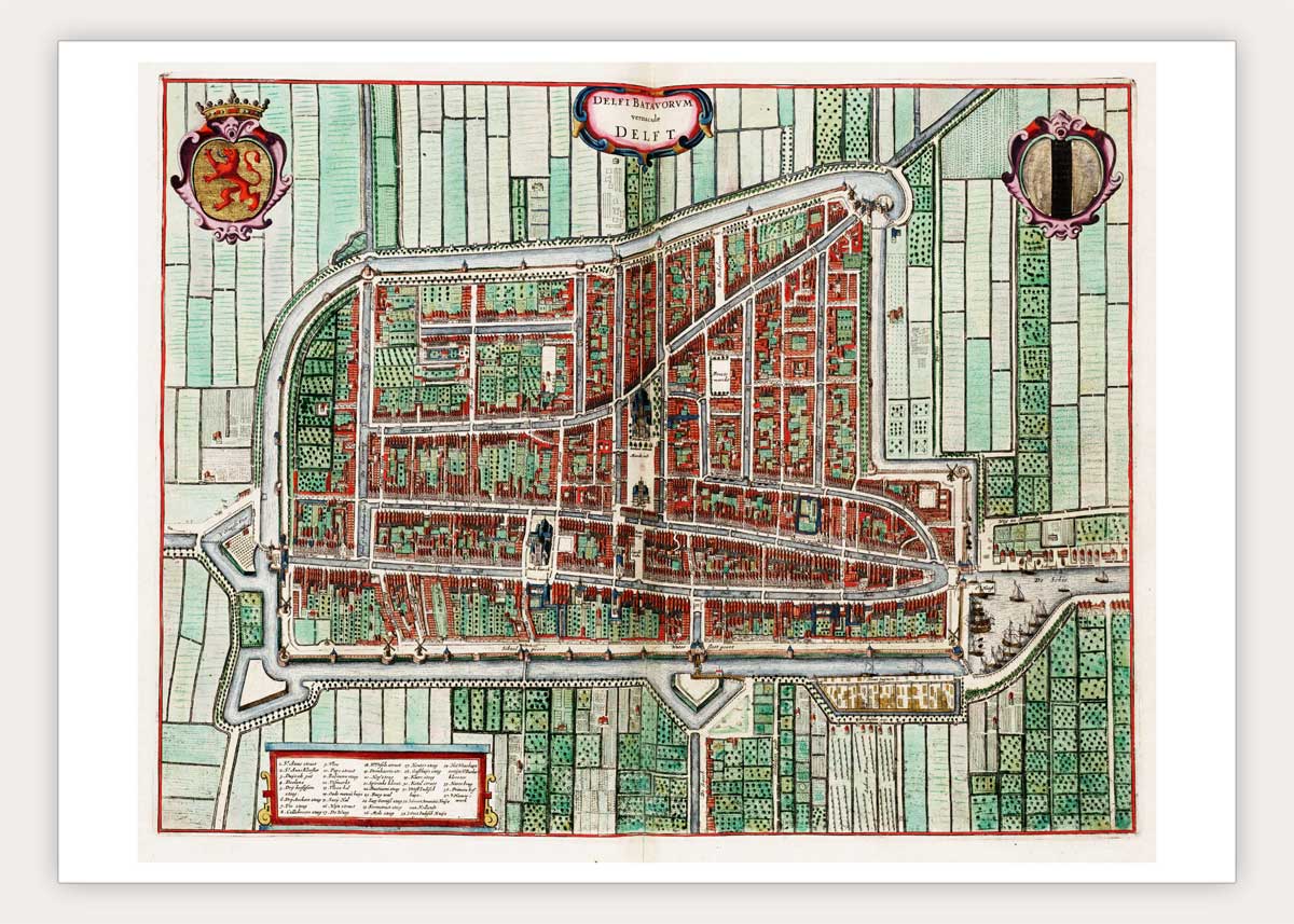 Oude kaart Delft - Uit de Atlas van Loon