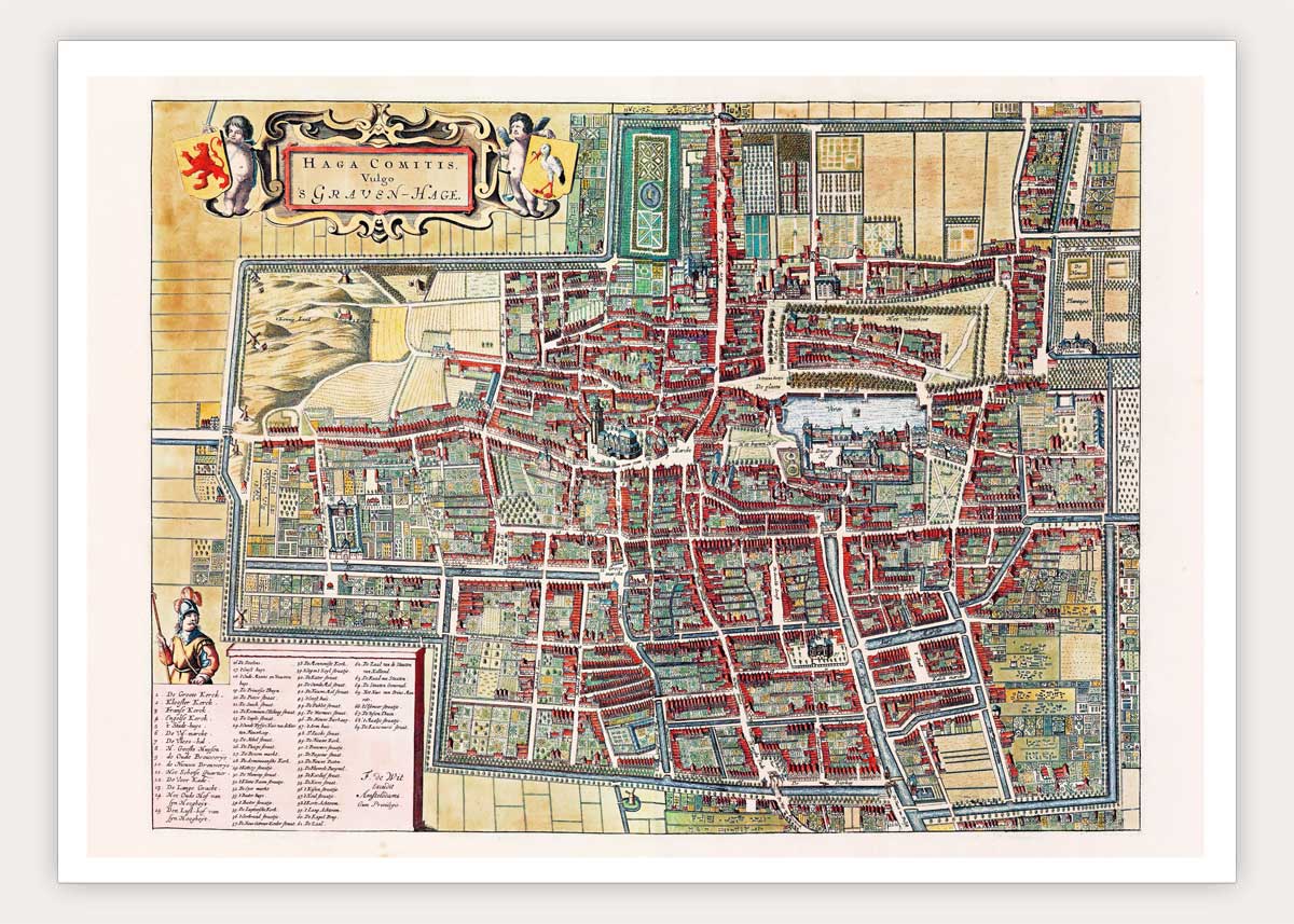 Oude kaart Den Haag - Atlas de Wit 