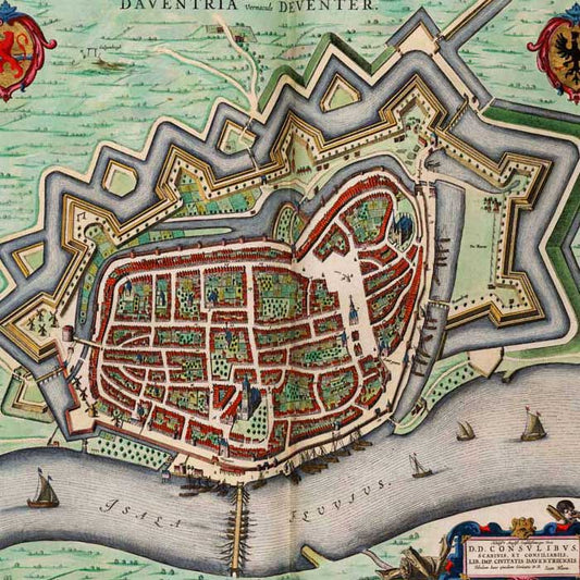 Oude kaart Deventer - Uit de Atlas van Loon
