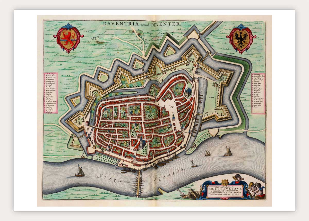 Oude kaart Deventer - Uit de Atlas van Loon
