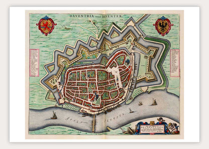 Oude kaart Deventer - Uit de Atlas van Loon