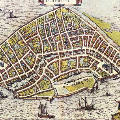 Oude kaart Dordrecht - Dordrecht in 1580