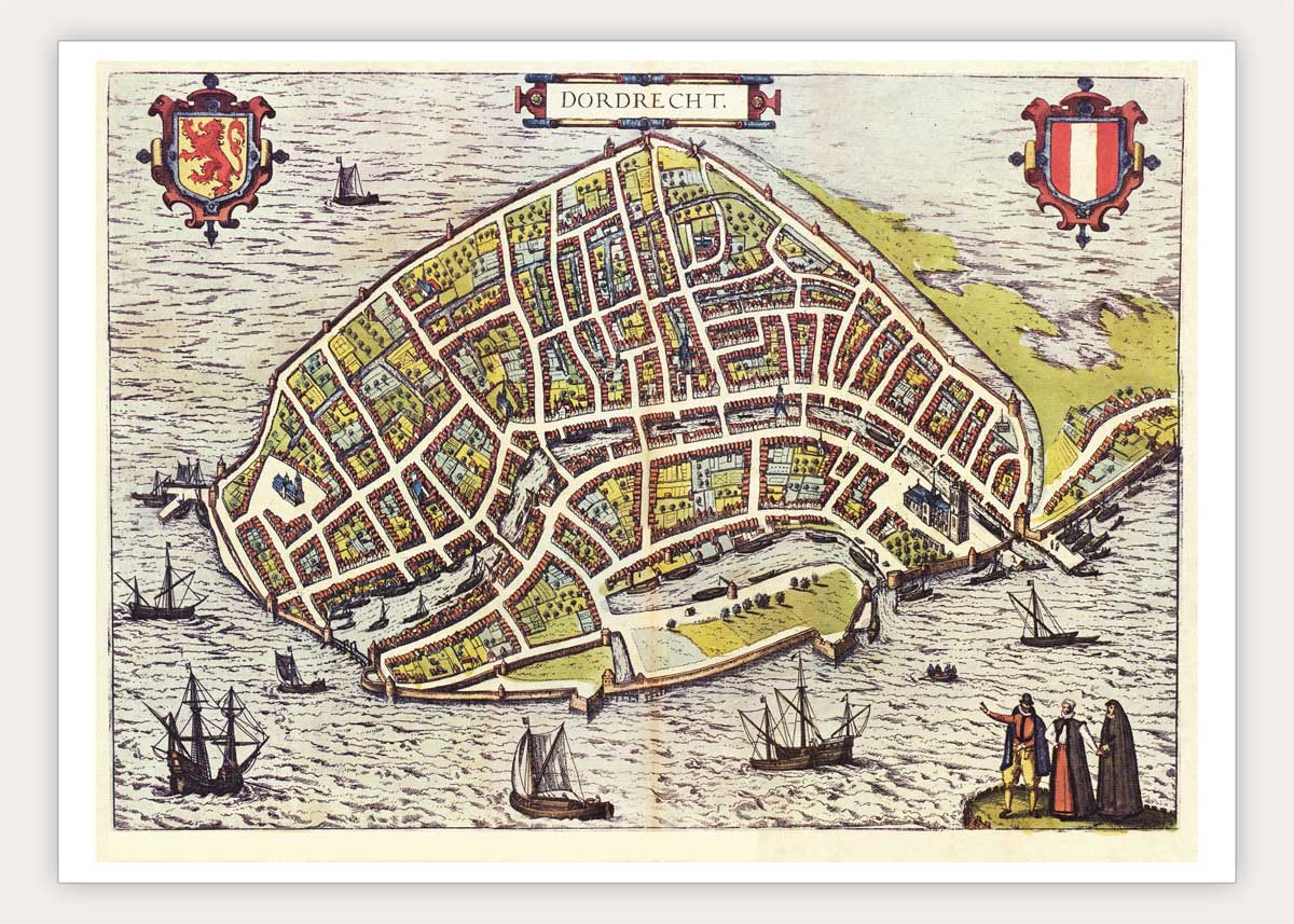 Oude kaart Dordrecht - Dordrecht in 1580