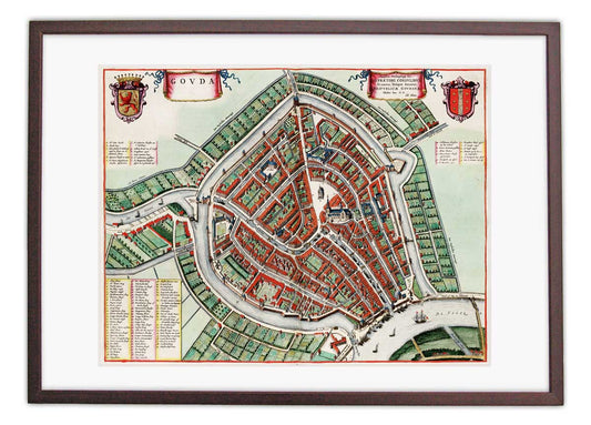 Oude kaart Gouda - Uit de Atlas van Loon