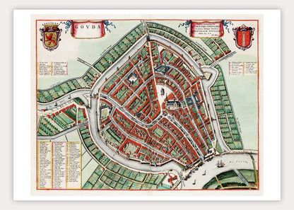 Oude kaart Gouda - Uit de Atlas van Loon