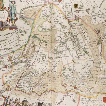 Oude kaart Graafschap Drenthe door Blaeu