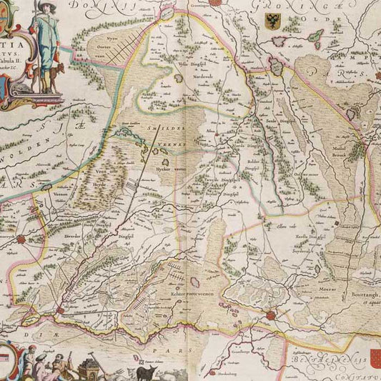 Oude kaart Graafschap Drenthe door Blaeu