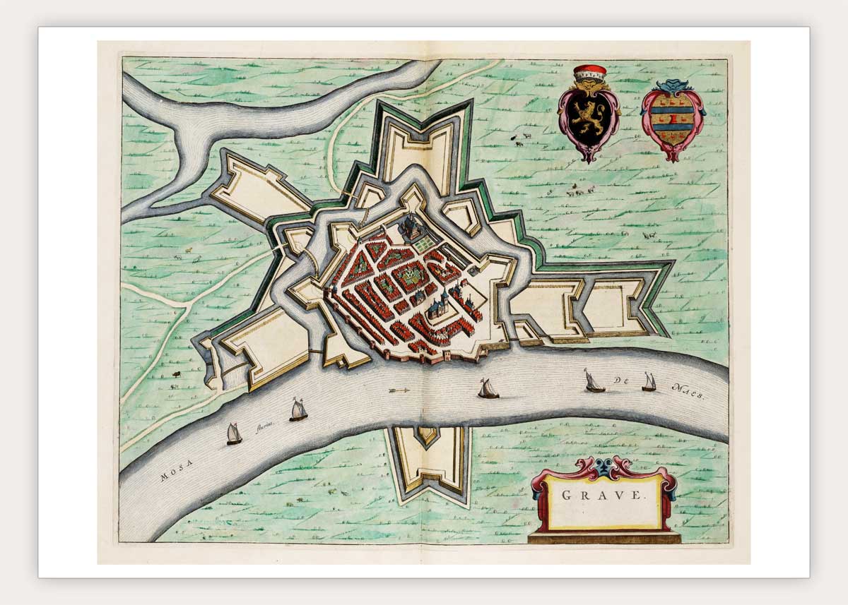 Oude kaart Grave - Blaeu