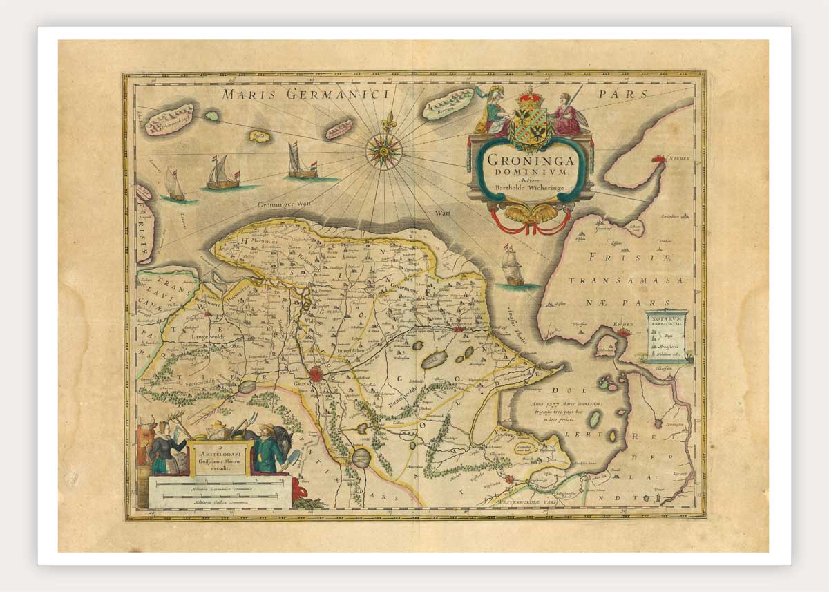 Oude kaart Groningen - Blaeu
