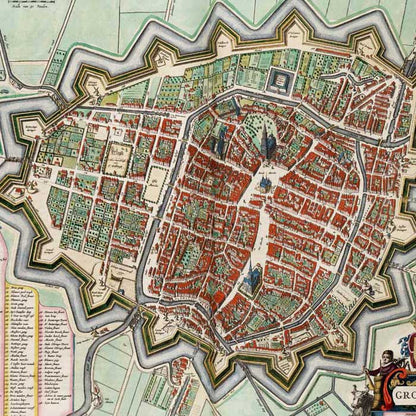 Oude kaart Groningen - Uit de Atlas van Loon
