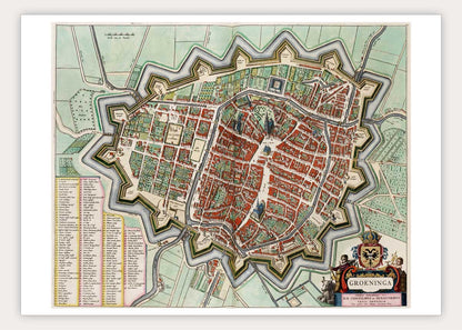 Oude kaart Groningen - Uit de Atlas van Loon