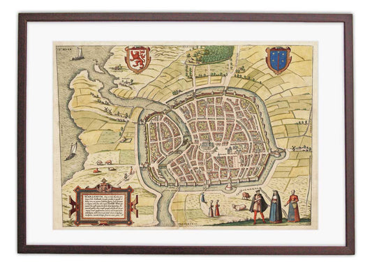 Oude kaart Haarlem - Harlemum in 1570