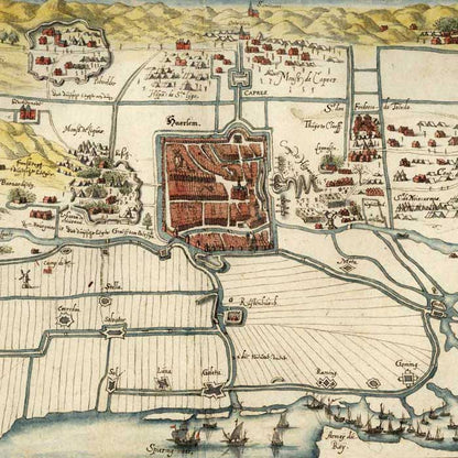 Oude kaart Haarlem - beleg van 1572 door Masen