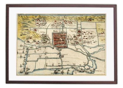 Oude kaart Haarlem - beleg van 1572 door Masen
