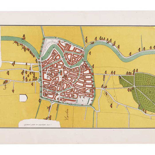 Oude kaart Haarlem in 1550