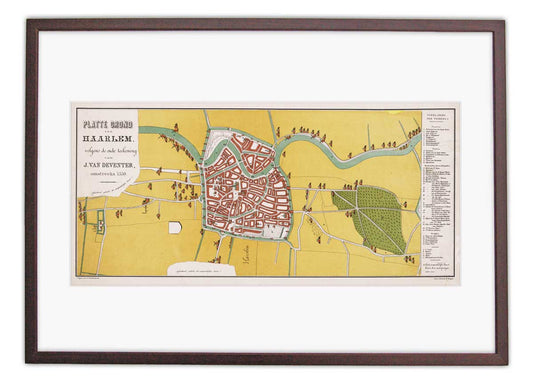 Oude kaart Haarlem in 1550