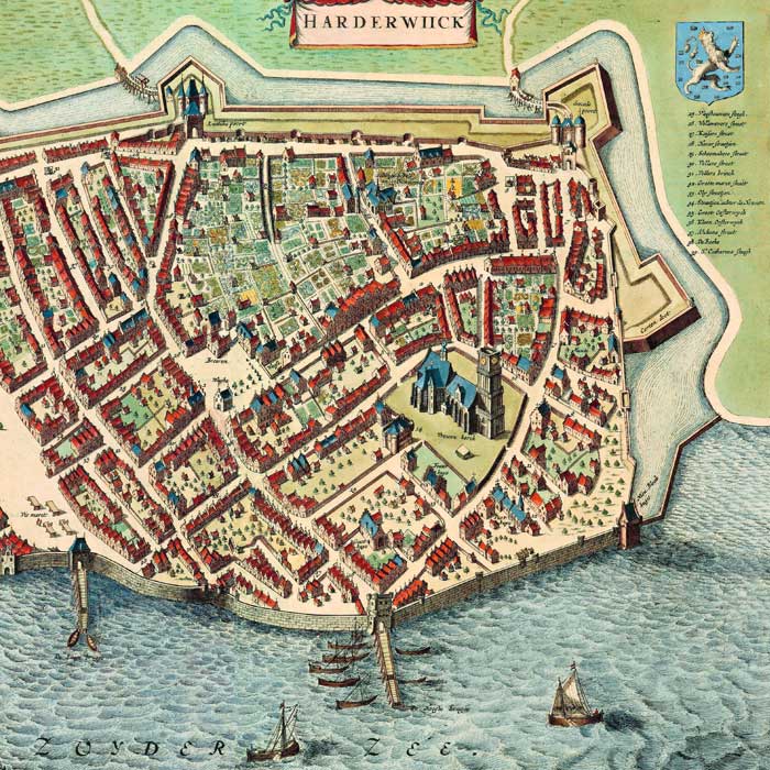 Oude kaart Harderwijk - Frederick de Wit