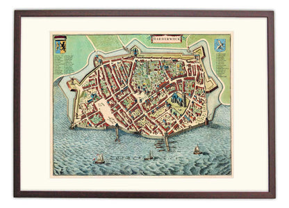 Oude kaart Harderwijk - Frederick de Wit