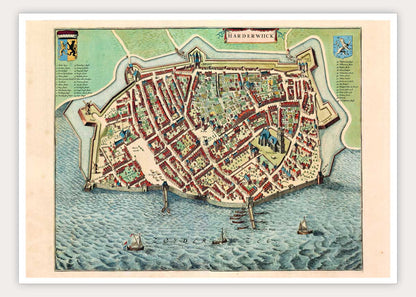Oude kaart Harderwijk - Frederick de Wit