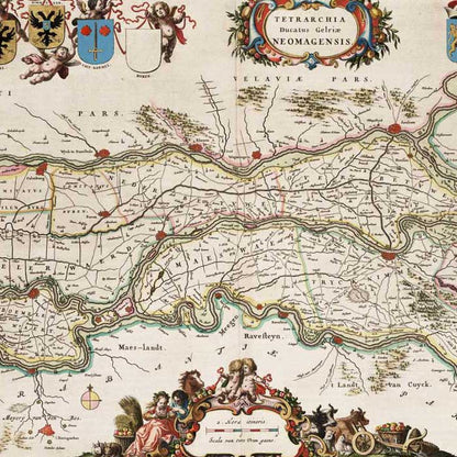 Oude kaart Hertogdom Nijmegen