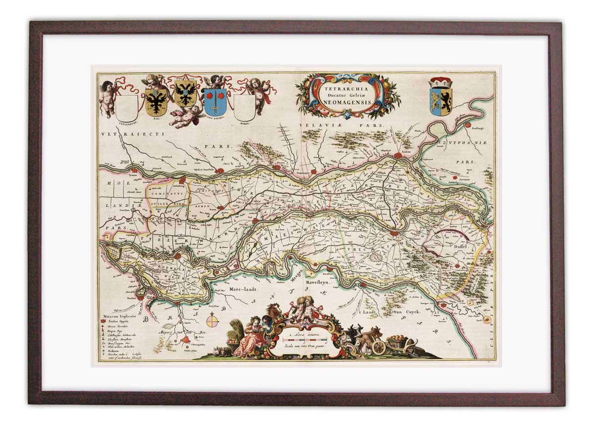 Oude kaart Hertogdom Nijmegen