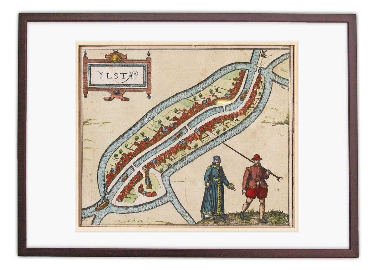 Oude kaart IJlst - Braun en Hogenberg