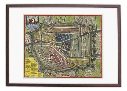 Oude kaart Leiden - Leyden in 1785