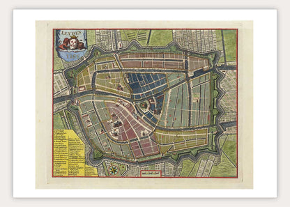 Oude kaart Leiden - Leyden in 1785