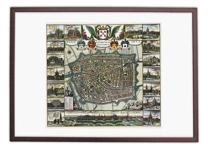 Oude kaart Leiden anno 1675