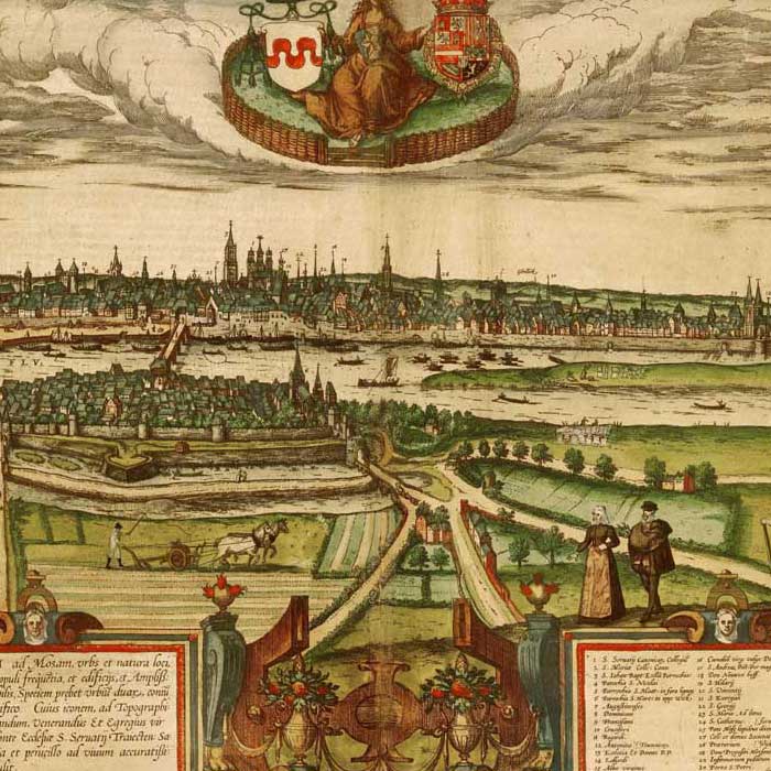 Oude kaart Maastricht - Profiel in 1580