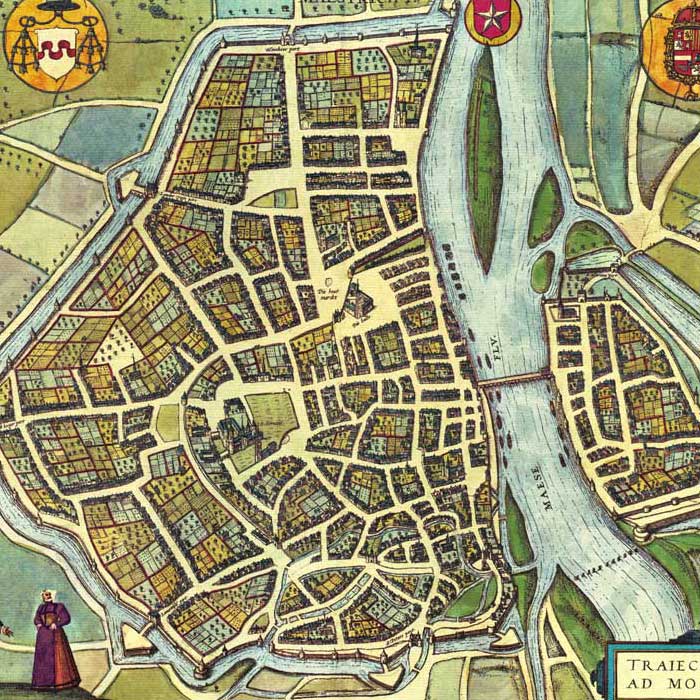 Oude kaart Maastricht - Trajectum ad Mosam in 1580