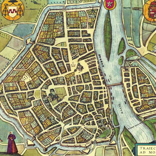 Oude kaart Maastricht - Trajectum ad Mosam in 1580