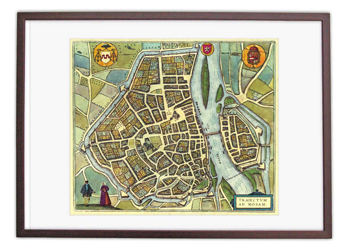 Oude kaart Maastricht - Trajectum ad Mosam in 1580