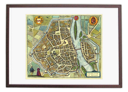 Oude kaart Maastricht - Trajectum ad Mosam in 1580