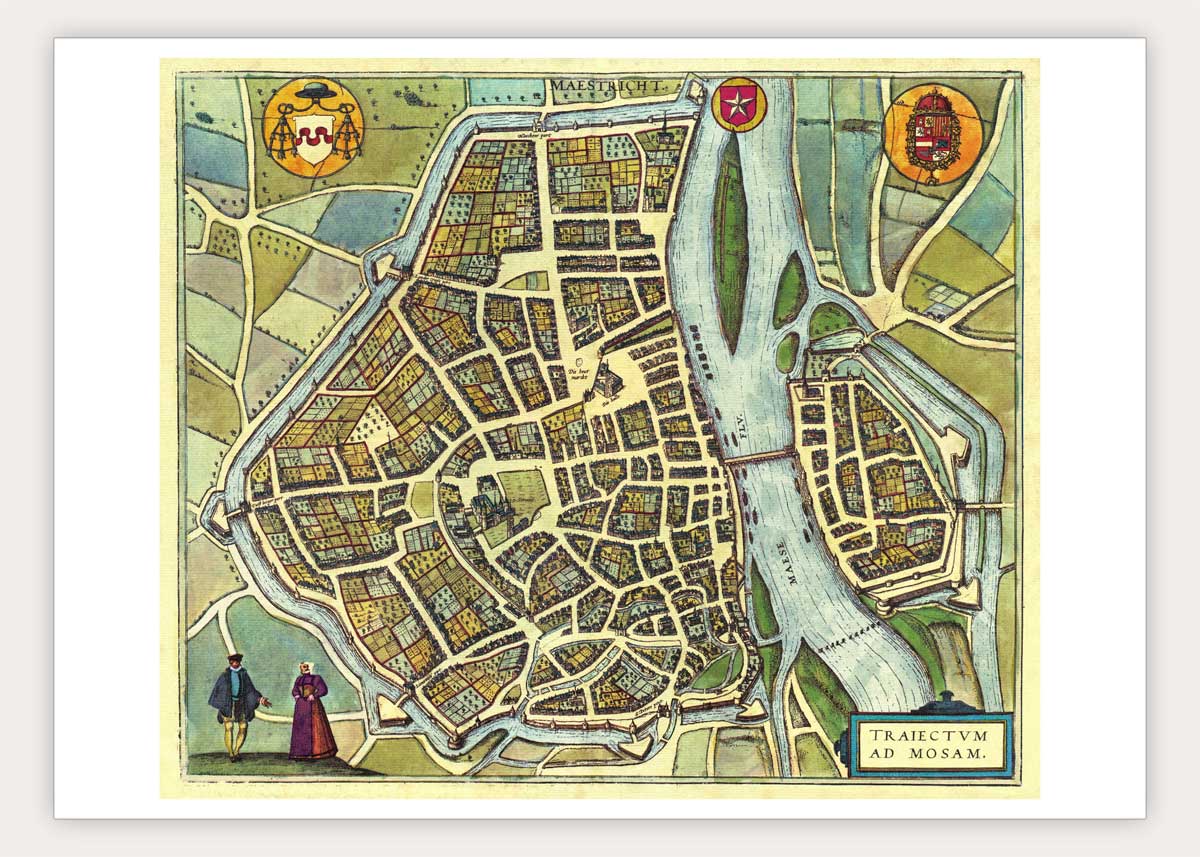 Oude kaart Maastricht - Trajectum ad Mosam in 1580