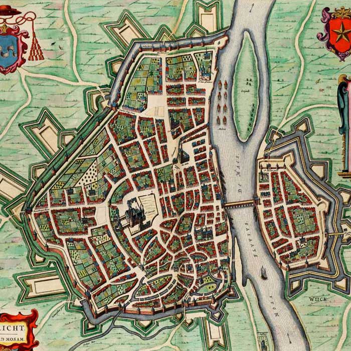 Oude kaart Maastricht - Uit de Atlas van Loon