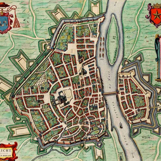 Oude kaart Maastricht - Uit de Atlas van Loon
