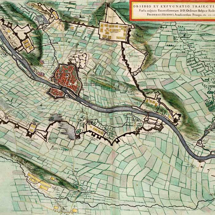 Oude kaart Maastricht - beleg van 1632