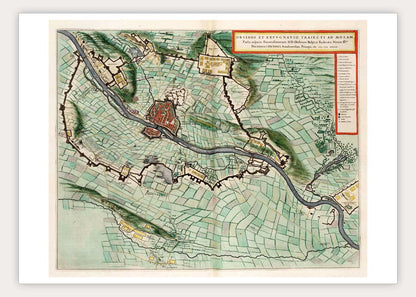 Oude kaart Maastricht - beleg van 1632