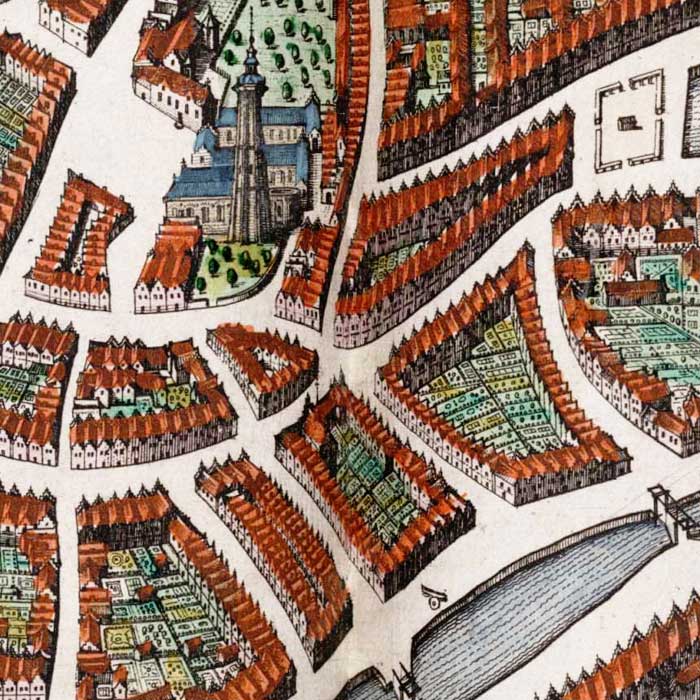 Oude kaart Middelburg - Blaeu