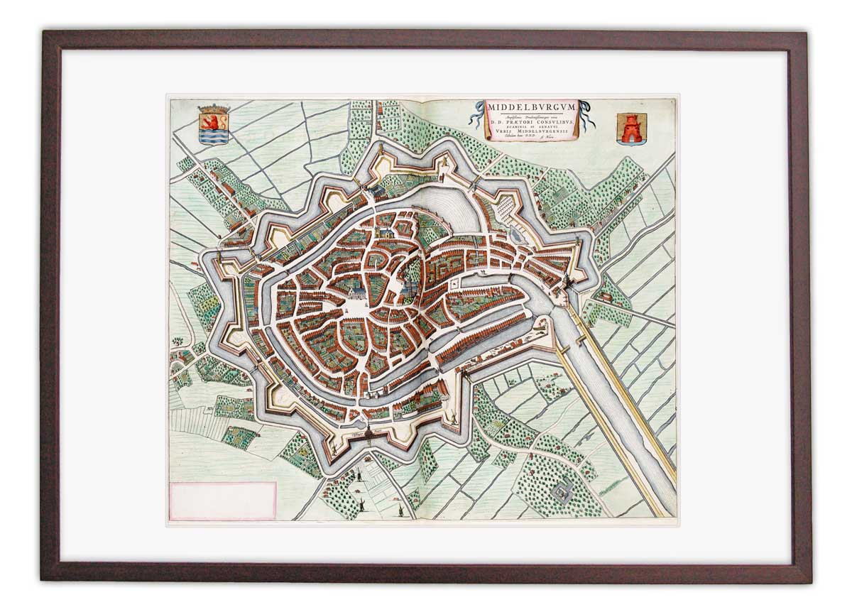 Oude kaart Middelburg - Blaeu