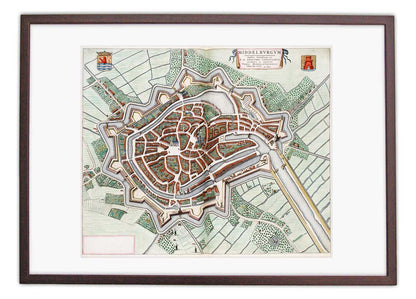 Oude kaart Middelburg - Blaeu