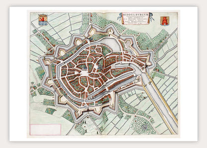 Oude kaart Middelburg - Blaeu