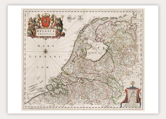 Oude kaart Nederland - Belgica Foederata - Atlas van Loon